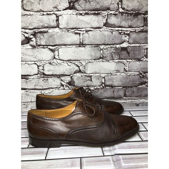 Mezlan Florence Brown Leather Brogue Cap Toe Oxfords Lace Dress Shoes Men Sz 12W - Picture 5 of 16